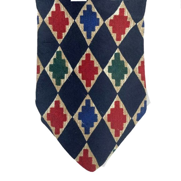 Eddie Bauer Mens Silk Geometric Neck tie - Picture 1 of 4